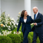 President Joe Biden, joined by Vice President Kamala Harris, after delivering remarks on the CDC’s updated guidance on mask wearing for vaccinated individuals Thursday, May 13, 2021, in the Rose Garden of the White House. (Official White House Photo by Adam Schultz)